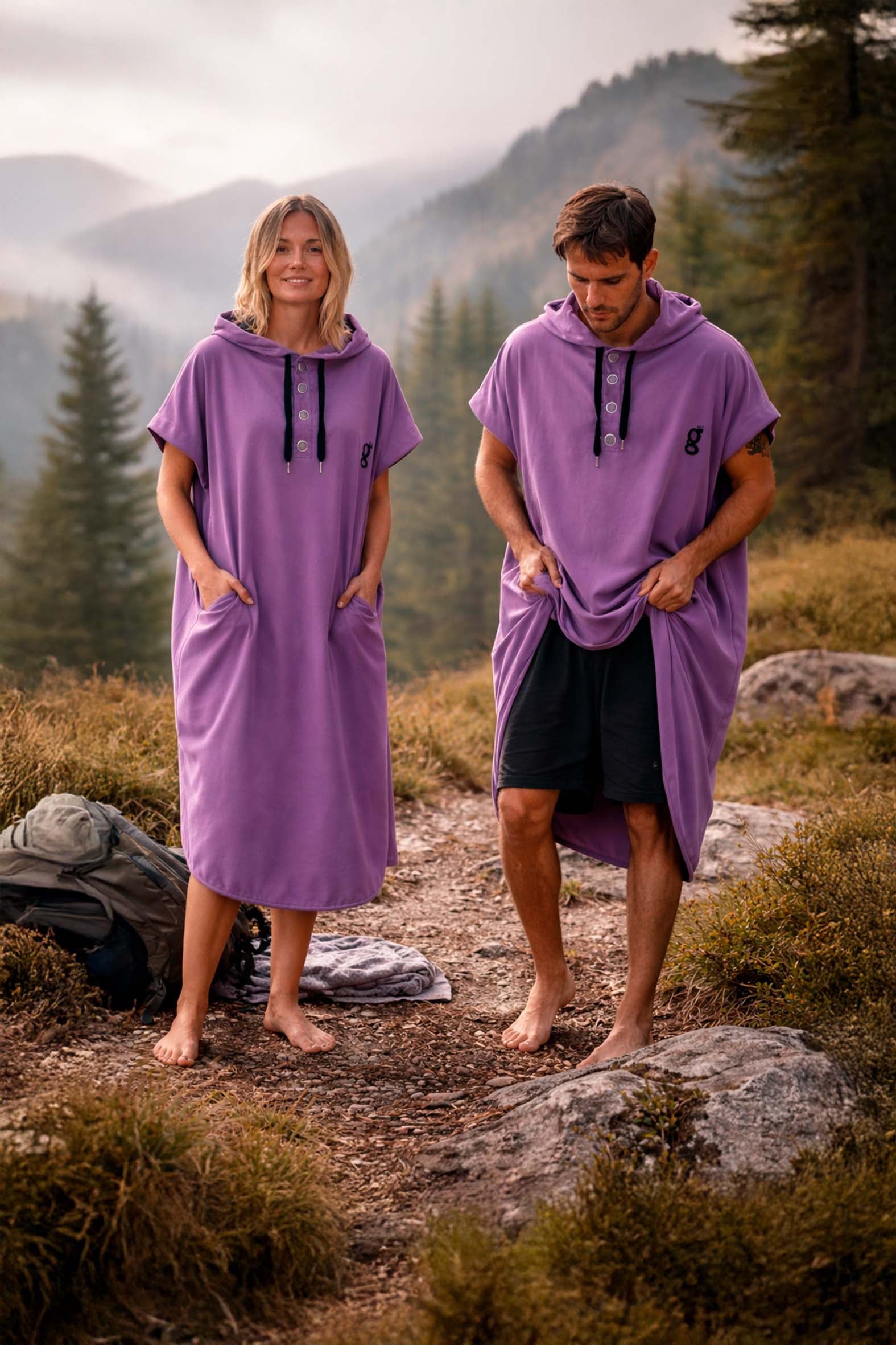 PURPLE PONCHO TOWEL
